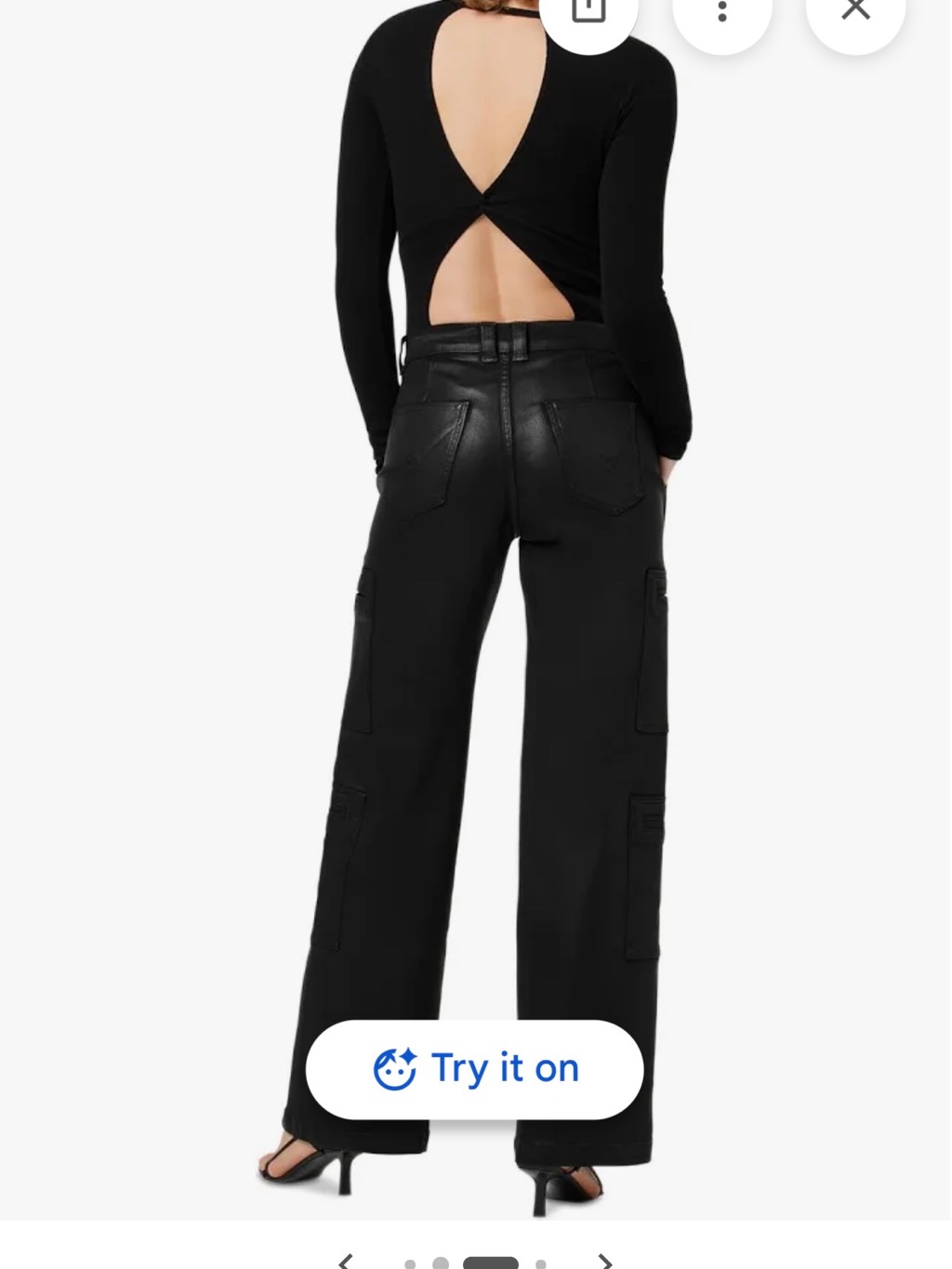 Nwt Hudson Jeans Cargo Coated Blk Beauty Pants # 26